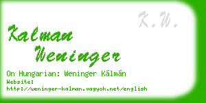 kalman weninger business card