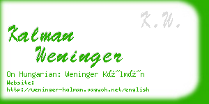 kalman weninger business card